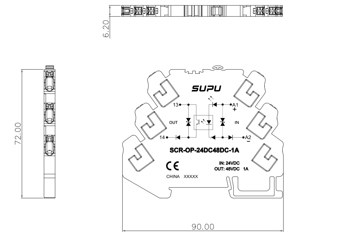 光耦/固態繼電器SCR-OP-24DC48DC-1A