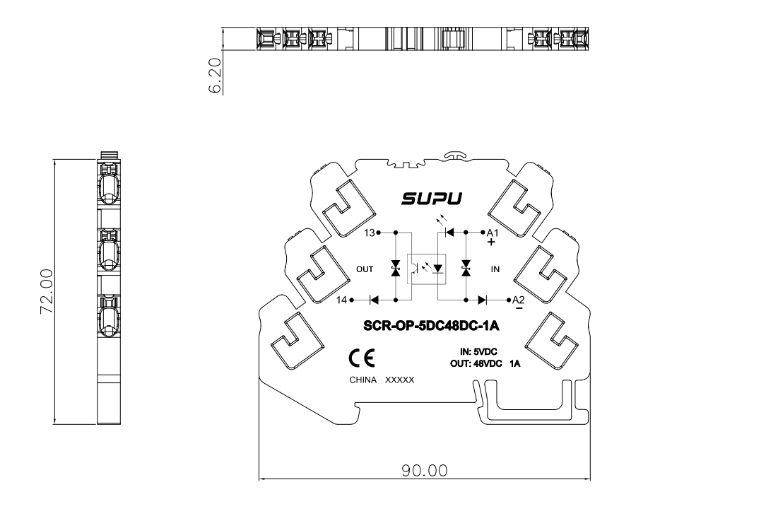 光耦/固態繼電器SCR-OP-5DC48DC-1A