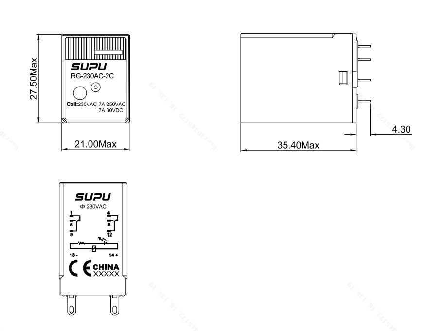 標準型繼電器插頭RG-230AC-2C