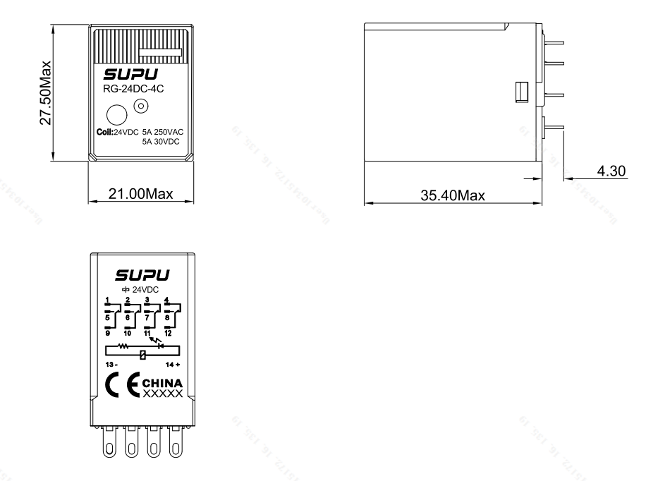 標準型繼電器插頭RG-24DC-4C