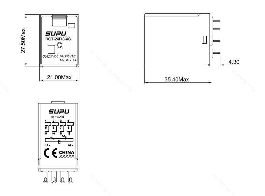 標準型繼電器插頭RGT-24DC-4C