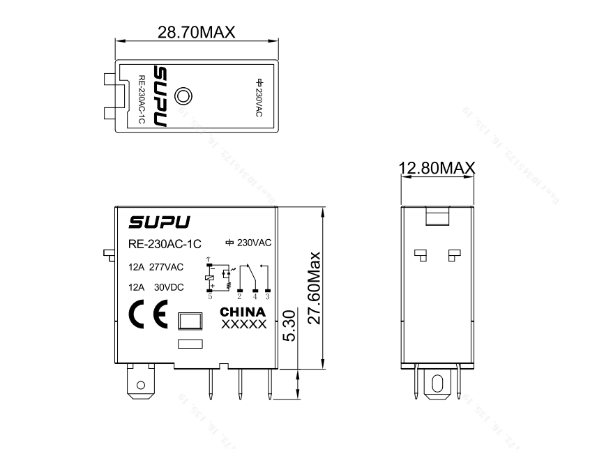 薄型繼電器插頭RE-230AC-1C